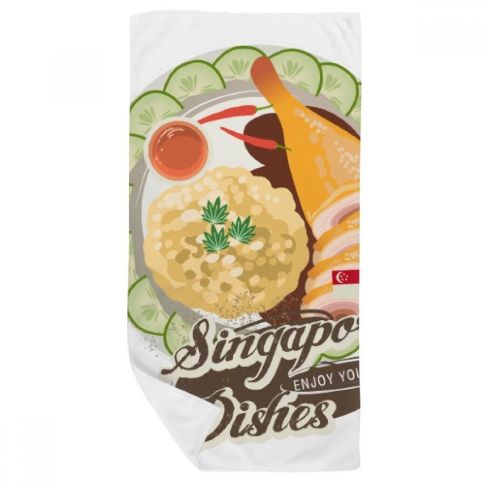 Serviette douce Singapour Hainanese Chicken Rice contre la peau rêche