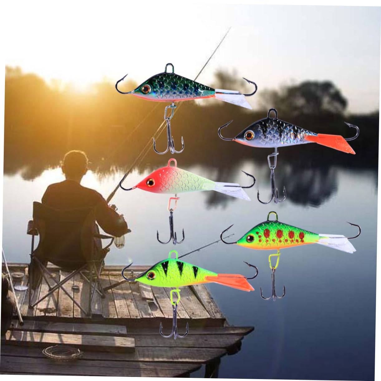 Toddmomy 3 Sets Hochfeste Haken 50 Mm 7 5 G Künstliche Angelköder Realistischer Bass-köder Für Wolfsbarsch Aspius Barsch 5 Stück X 3