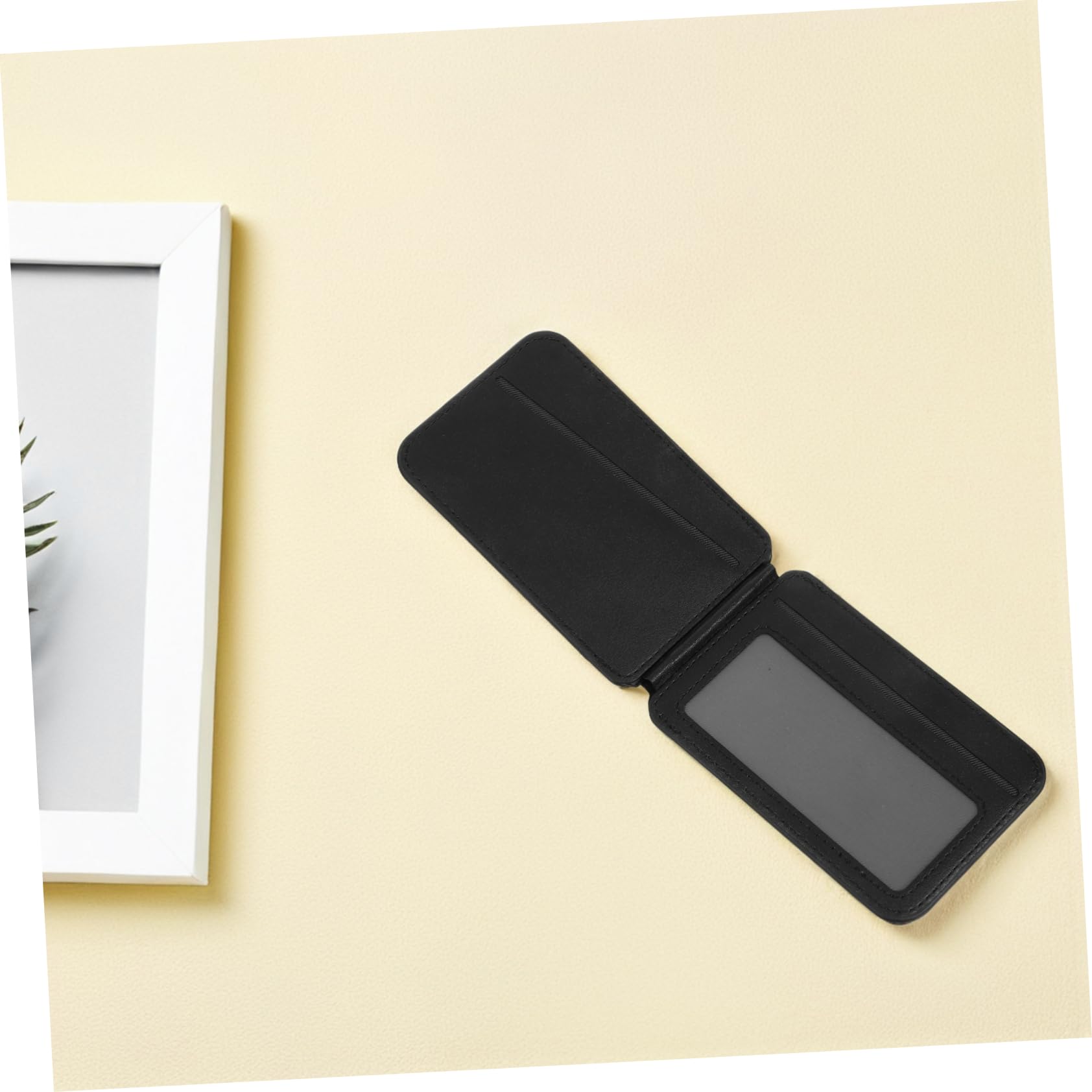 Magnetischer Geldbörse Kartenhalter für Handy mit Magnet Faltbarem Handyständer Pu für Kreditkarten Ausweise und Zugangskarten