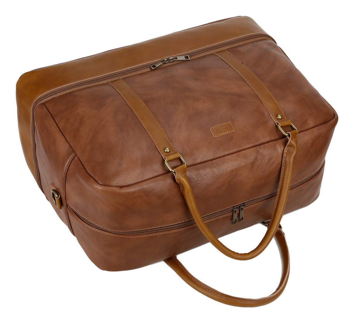 BAOSHA HB-38 - Borsa da viaggio in pelle sintetica, borsa da viaggio, borsa per weekend con scomparto per scarpe da uomo e da uomo