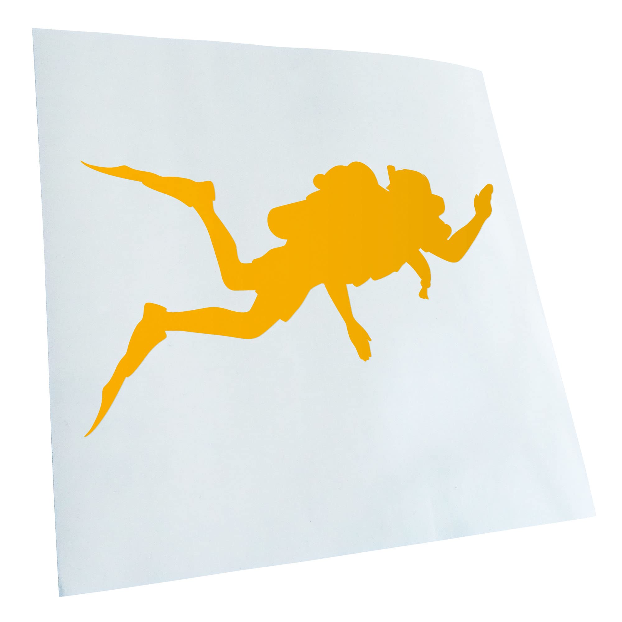 Kiwistar - Car Sticker - Yellow - 50 x 30 cm Diver Silhouette - Rear Window Car Sticker Weatherproof for Car Truck Moped Truck - Sticker Exterior Self-Adhesive Tuning Accessories for Window Vehicle
