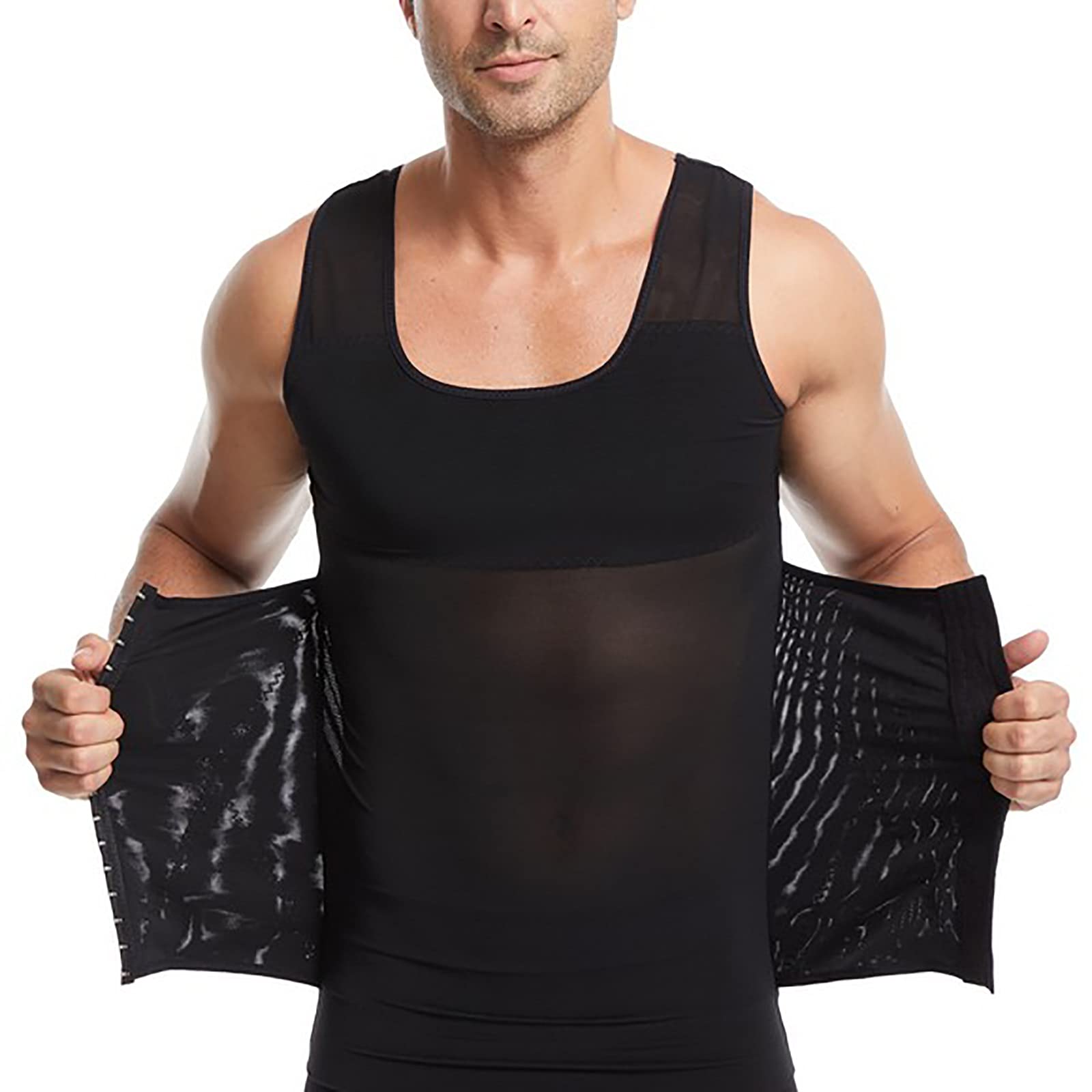 Mens Best Basic T Shirt Bauchweg Esteem Apparel Herren Shapewear - Kompressionsshirt Für Brust & Bauch Shapewear Herren