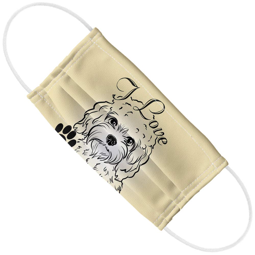 Popfunk I Love My Cockapoo 1-Ply Reusable Face Mask Covering with Adjustable Nose Wire, Unisex