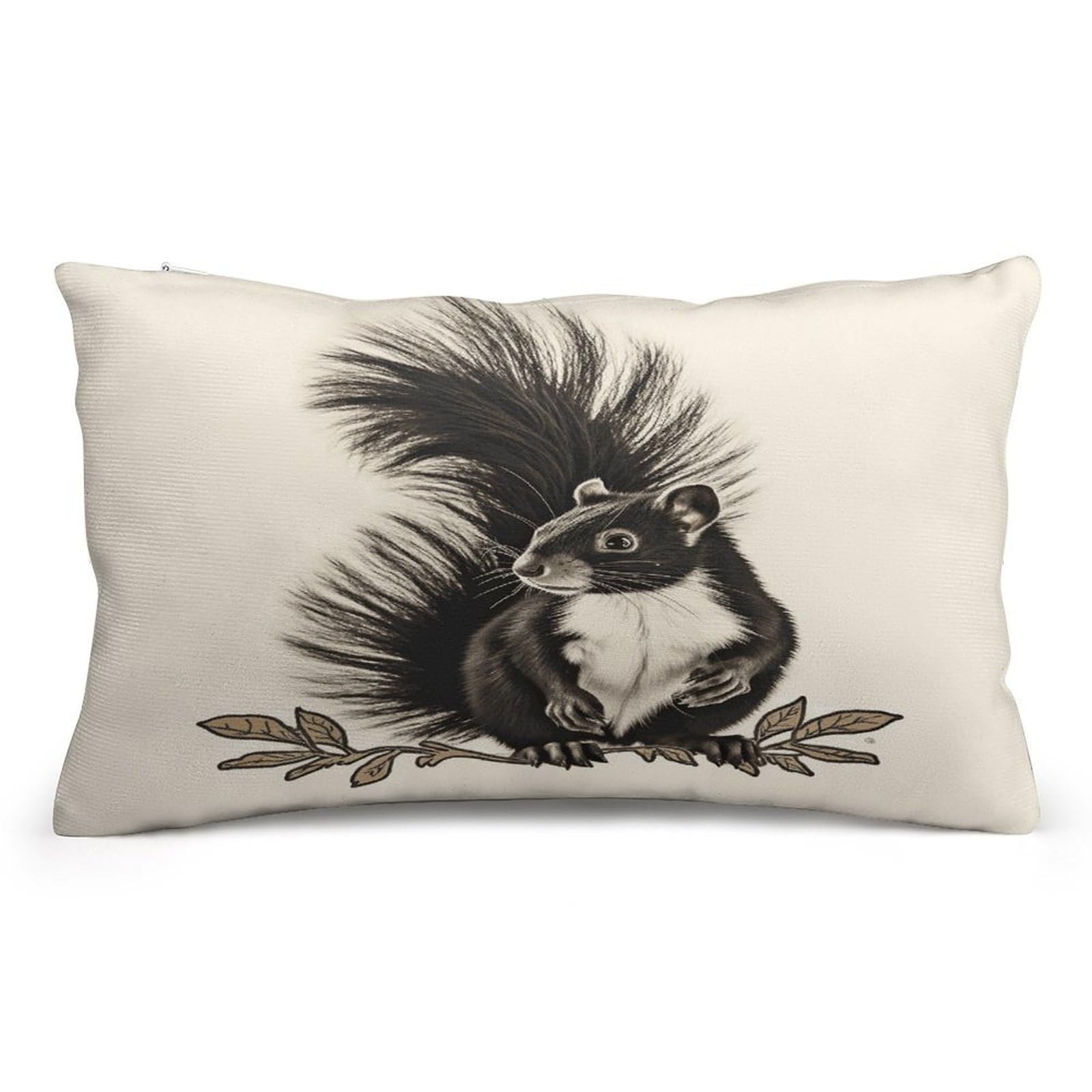 Wsoihfec Style Skunk Throw Pillow Covers Decorative, Pillow Cases Soft Plush, Modern Farmhouse Boho Cushion Cover For Bed Couch Sofa Living Room Spring Decor8 X12