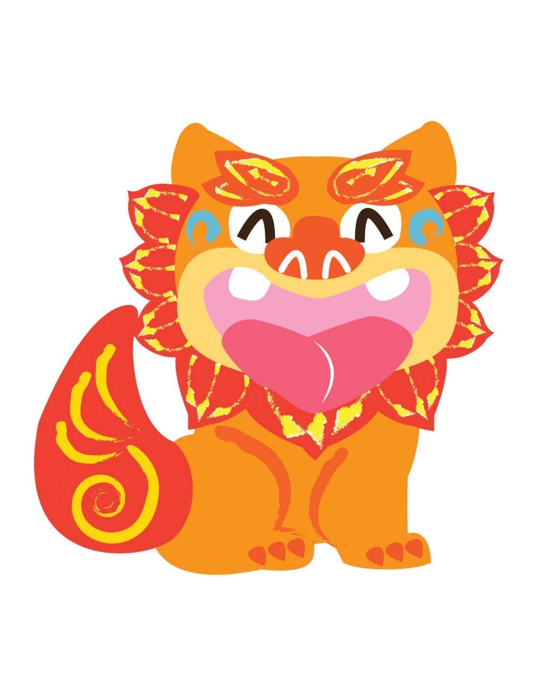 Sticker Japon Shisa 66 x 64 cm vinyle haute finition graphique