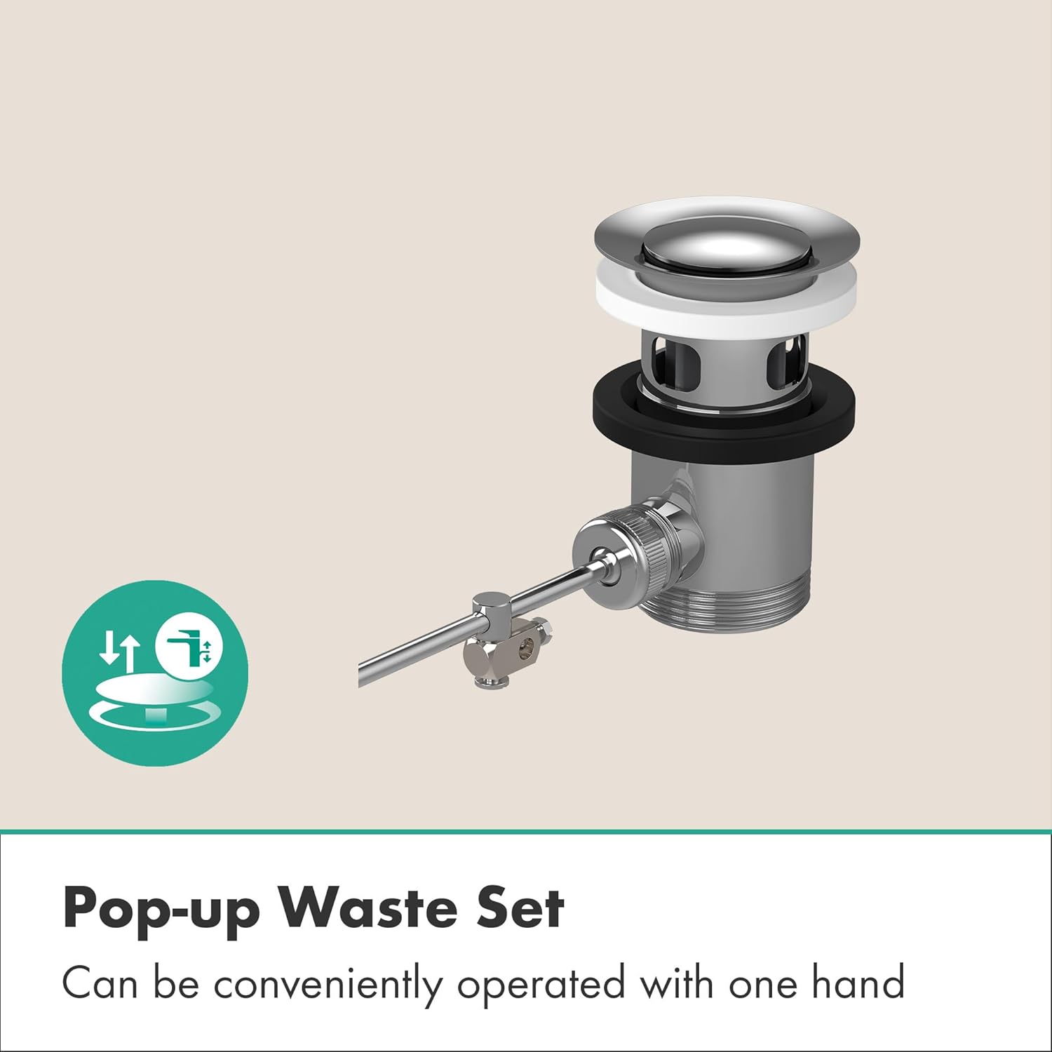 Hansgrohe 94139000 Drain Stopper Chrome 1 1/4 for Washbasin or Bidet