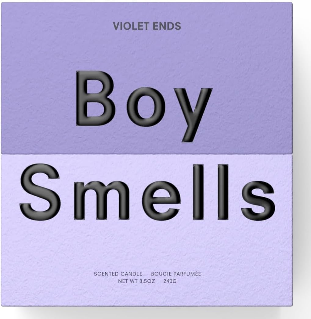Boy Smells Violet Ends Candle - 27 oz - Aromatic Candle for Home with Rhubarb, Violet and Smoked Papyrus - Up to 100-Hour Burn - Cotton Wick