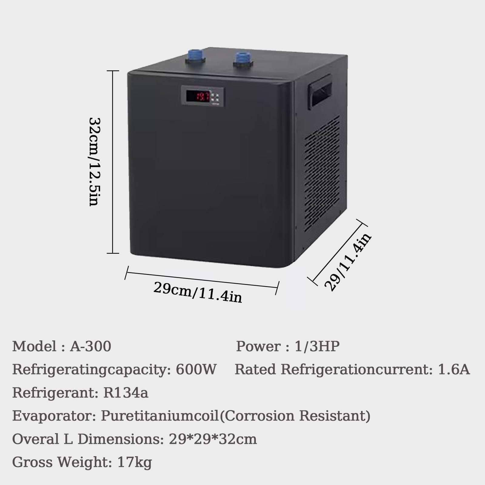 Acquario Refrigeratore d'Acqua Dispositivo di Raffreddamento 160L 300L Serbatoio Marino Macchina di Raffreddamento Ad Acqua Adatto Acquario Piante Acquatiche,300L