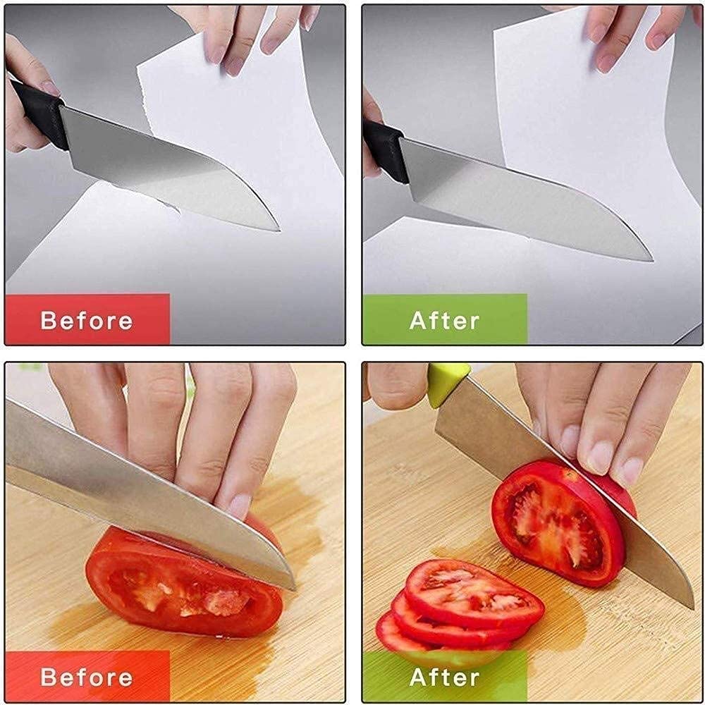 Affilacoltelli Affila Coltelli Affilacoltelli manuali Affilacoltelli da Cucina Affilacoltelli manuali Professionali in Acciaio Inossidabile I più Venduti Regalo Adorabile Nero H 2,44 Pollici