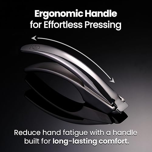 Miniatura 5 de Prensa de Ajo Sin Necesidad de Pelar de Acero Inoxidable con Dos Asas Desmontables para Picar Grueso y Fino - Herramienta Premium para Picar Ajo,