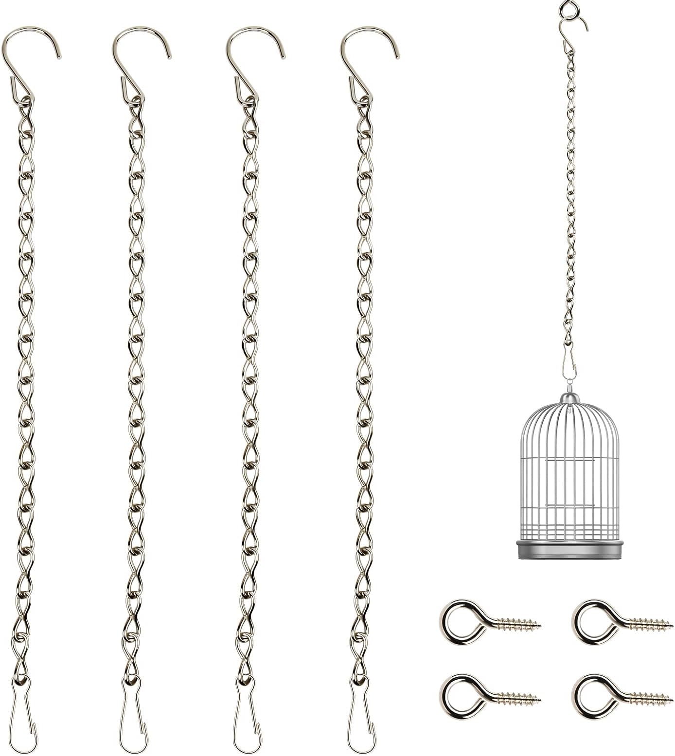 4x Blumenampel Ketten Metall - Hängeketten Für Pflanzen & Deko