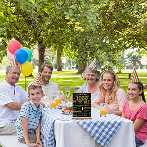 Darunaxy Black Gold 70Th Birthday Gift For Men Back In 1953 Poster Acrylic Table Sign With Stand 70 Year Old Birthday Party Supplies Vintage 1953 Display Holder 70 Birthday Party Decorations For Women #TOP7