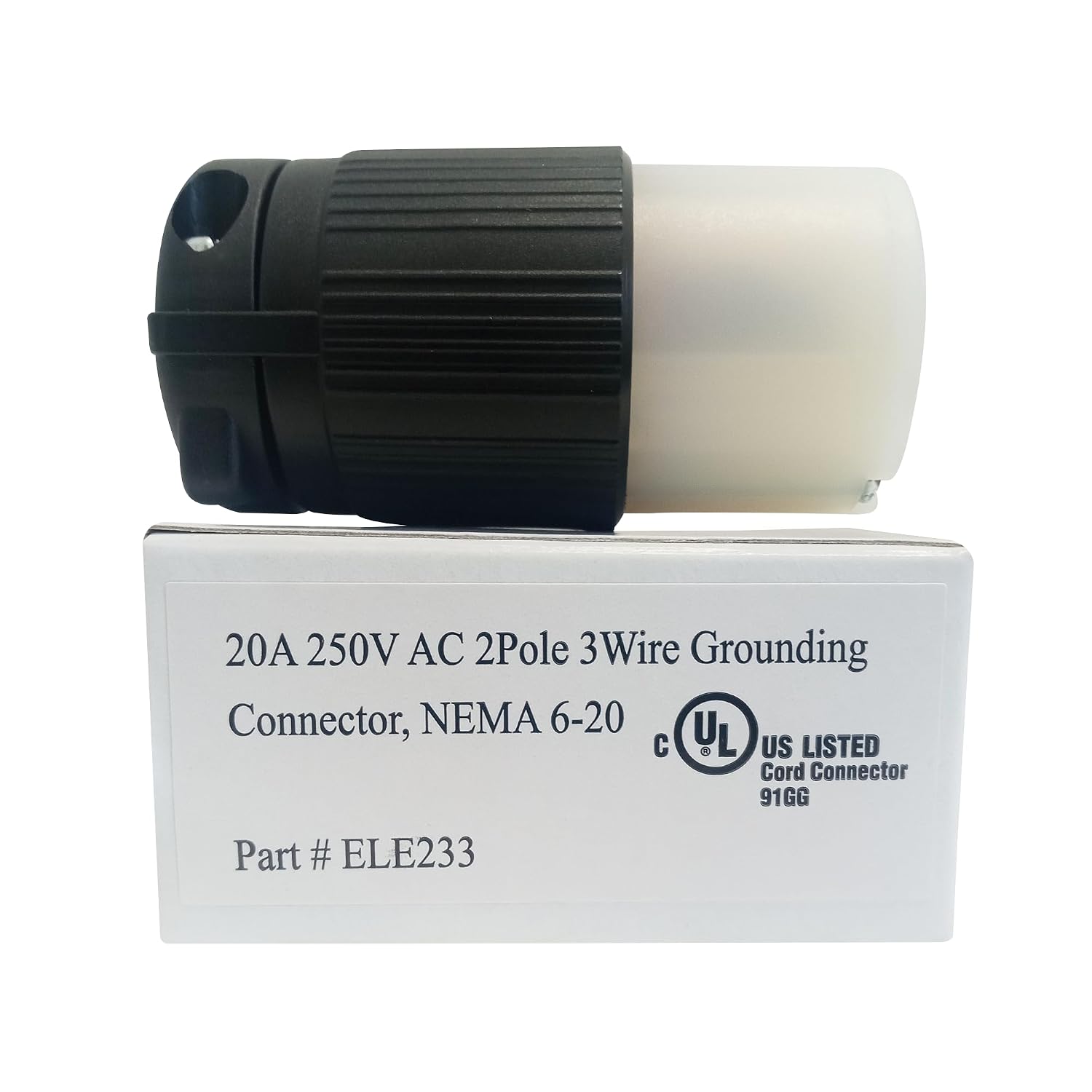 OCS Parts NEMA 6-20 Locking Connector | 250V - 20A - 2 Pole 3 Wire | cUL Listed Replacement Electical Power Plugs (NEMA 6-20 Connector)