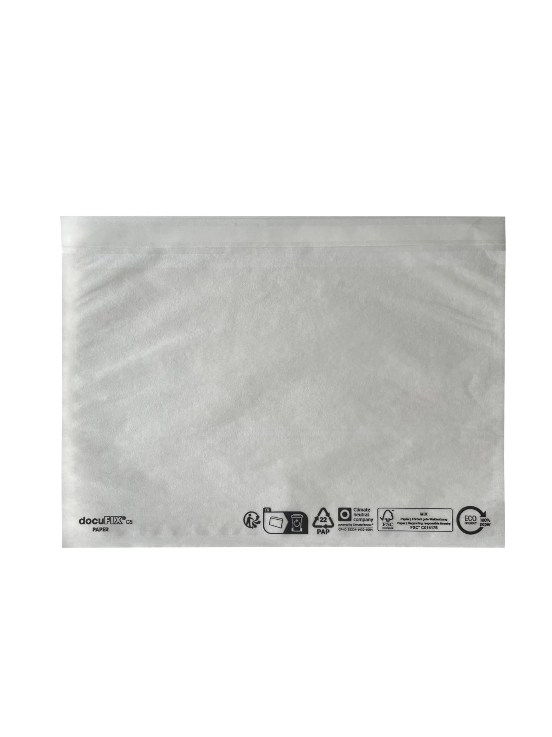 Carte Dozio - Buste trasparenti portadocumenti autoadesive realizzate interamente in carta - formato (interno) 225x160 mm - confezione da 250 pezzi