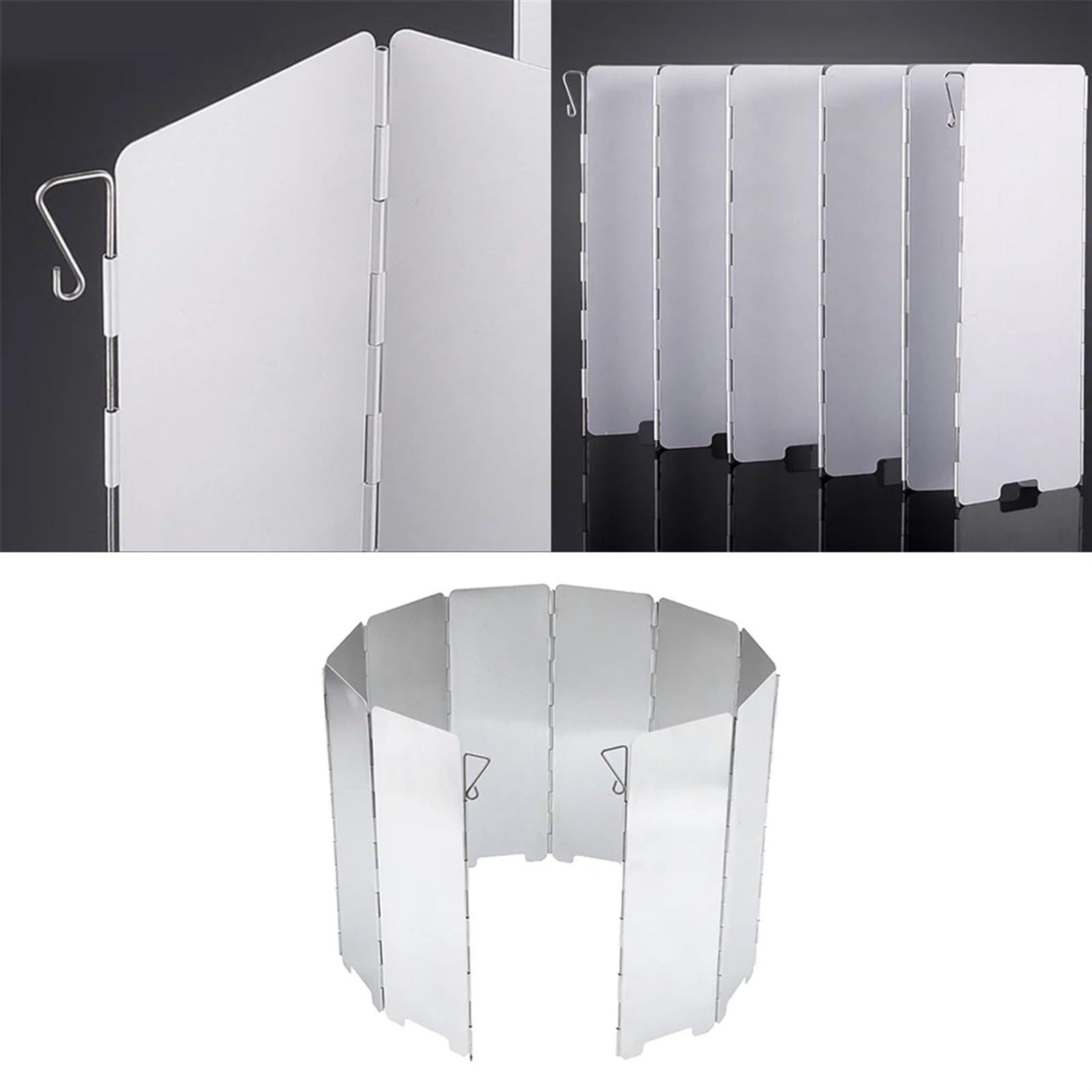 Paravientos para Hornillo de Camping Parabrisas Plegable for Cocina, Resistente al Viento, for Acampar Aire Libre, for Picnic y mochileros