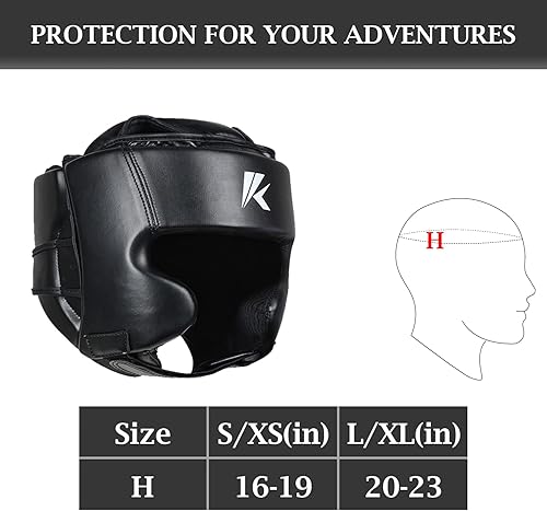 Miniatura 7 de Kruzak Unisex Matte Black Boxing Gloves, Focus Mitts and Head Gear Set for Kickboxing and Muay Thai MMA Training  Fitness Kit for Martial Arts and