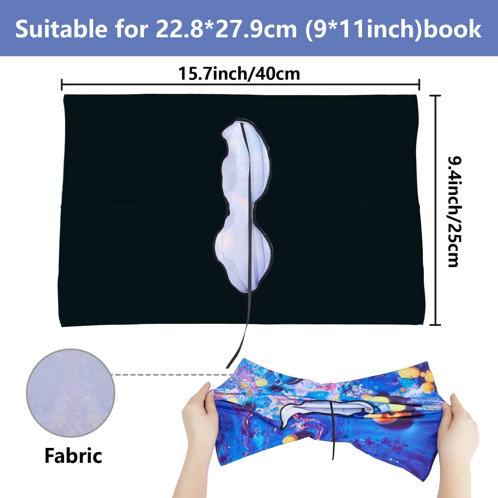 CRASPIRE Stretchy Book Covers Animal Book Cover Dragonfly Insect Flower Leaf Elastic Cloth Reusable Notebook Wraps Sleeve Protector for Hardcover Books Paperback Textbooks - Image 2