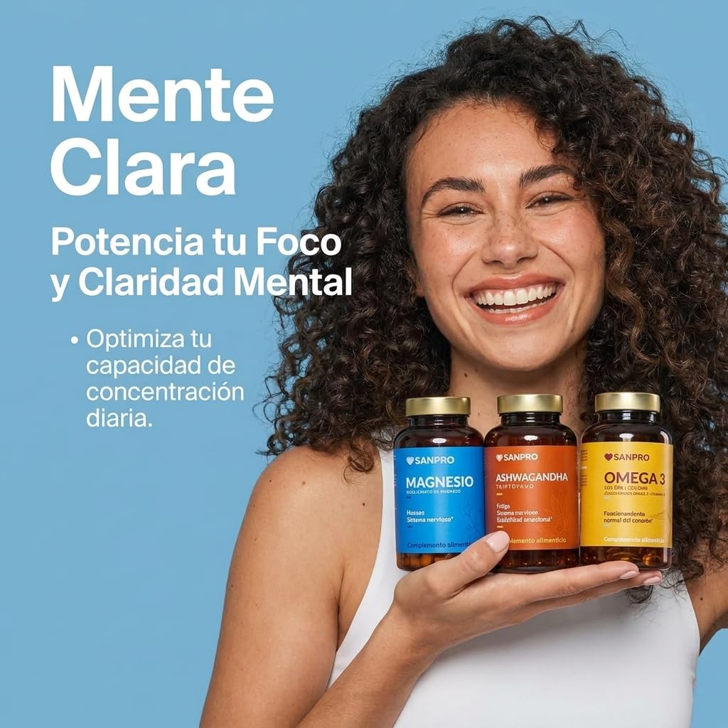 Pack Bienestar Completo: Magnesio Bisglicinato + Omega 3 + Ashwagandha con Triptófano
