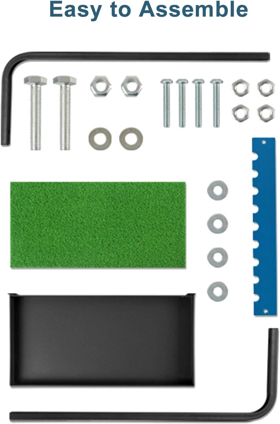 Golf Club Organizers Holder, 9-Hole Putting Display Shelf with Mats, Green Metal Golf Club Storage Rack