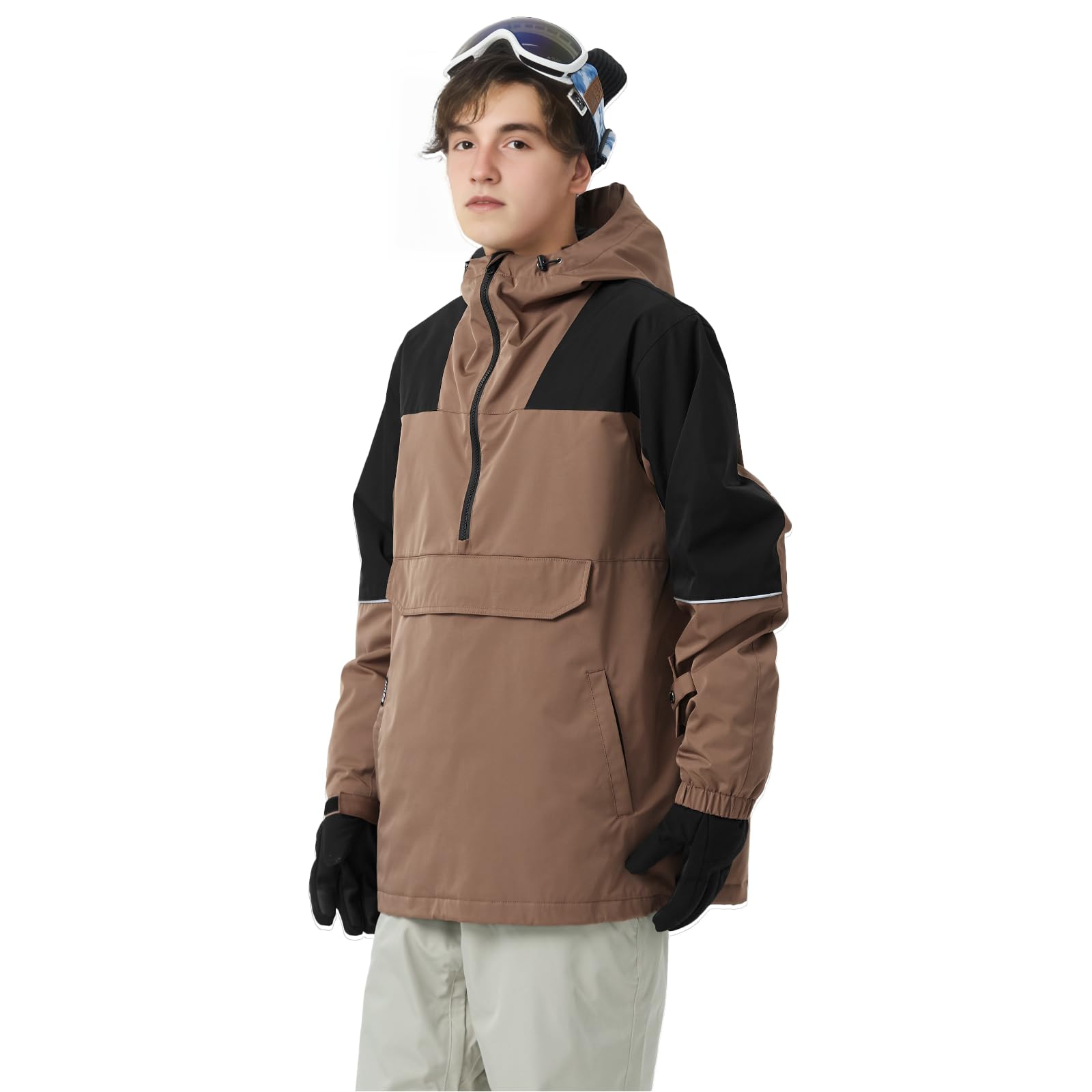 Actleis Herren-Pullover, Snowboardjacke, wasserdicht, mit Kapuze, isolierte Skijacke, warmer Wintermantel