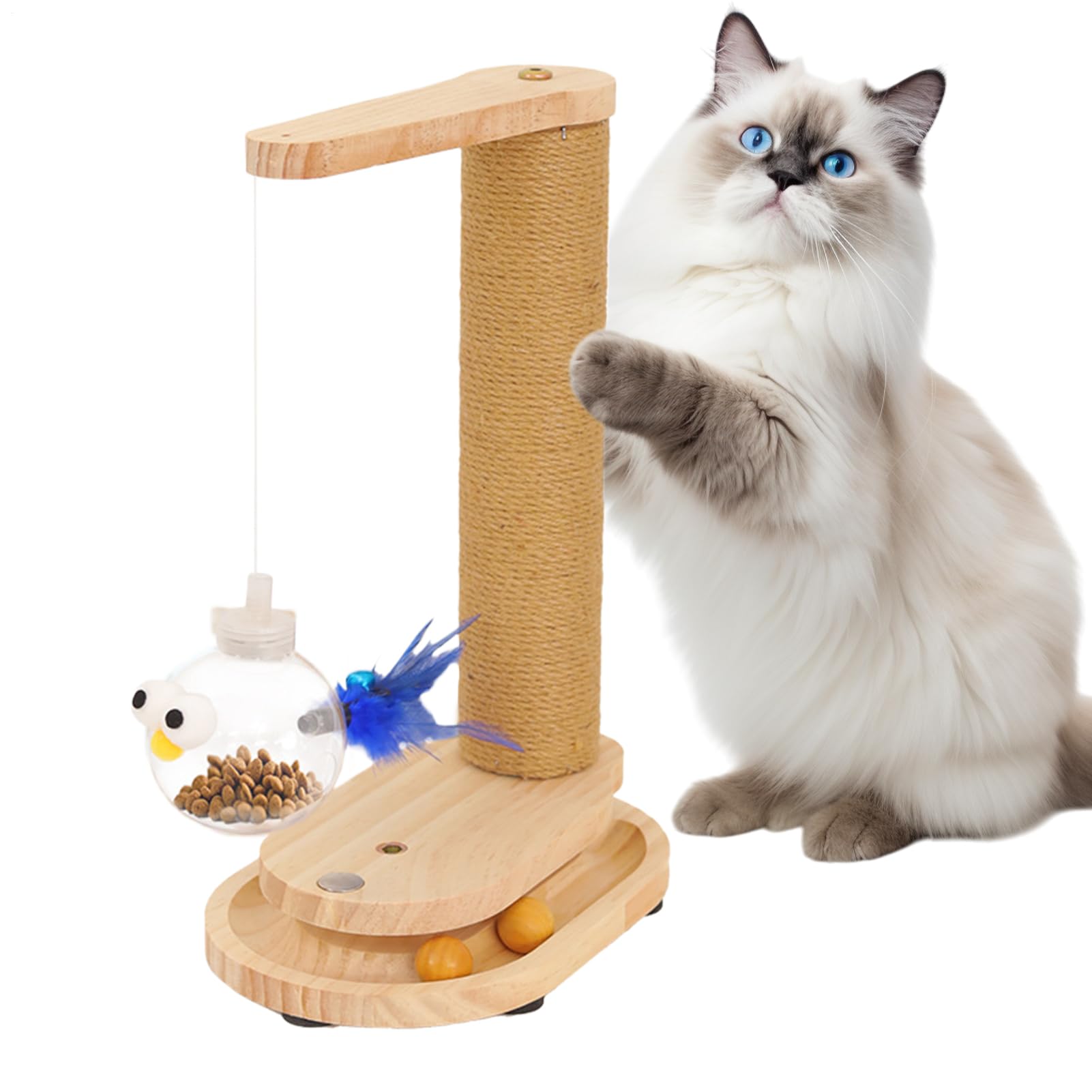 Cat Scratcher | Wooden Interactive Toys | Cat Scratching Board Furniture Toys,for Small Large Kitten All Breeds Furniture Wall Carpet Couch Play Enrichment Climbing