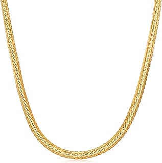 24K Gold Plated Italy Chain Necklace for Mens Cuban Snake Chain Necklace for Womens Mens Girls 18''-28inch,3mm-6mm Wide,Christmas Friendship Gifts - coolthings.us