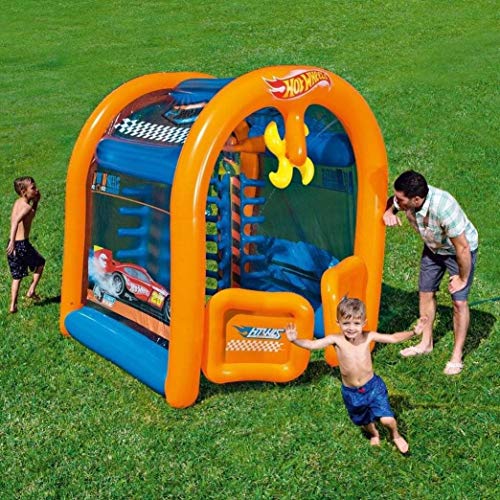 Bestway Kids Backyard Outdoor Inflatable Hot Wheels Car Wash Water Play