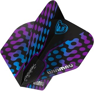 Winmau Prism Zeta Black, Purple & Blue Extra Thick Dart Flights - 1 Set per Pack (3 Flights in Total)