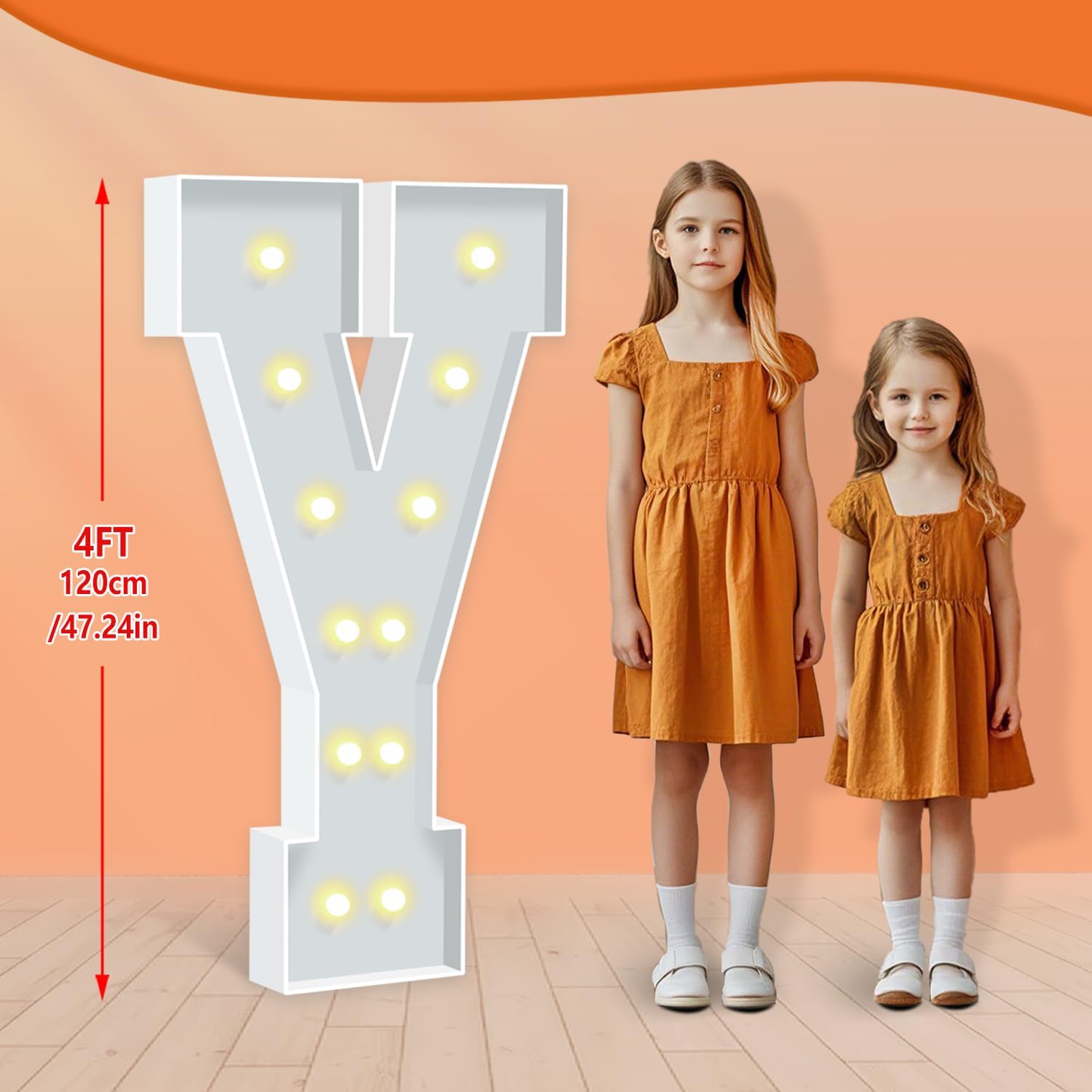 Marquee Letters 4 Feet Tall, Warm White Light Up Letters Y, Large Marquee Letter for Birthday Anniversary Graduation Party Decorations Baby Shower Valentines Decor