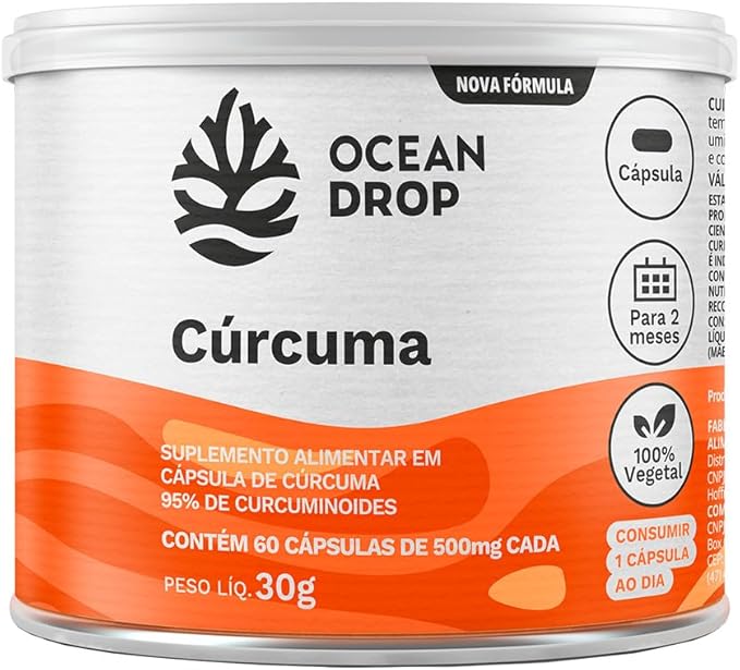 Cúrcuma padronizada Ocean Drop 95% - 60 cápsulas de 500mg