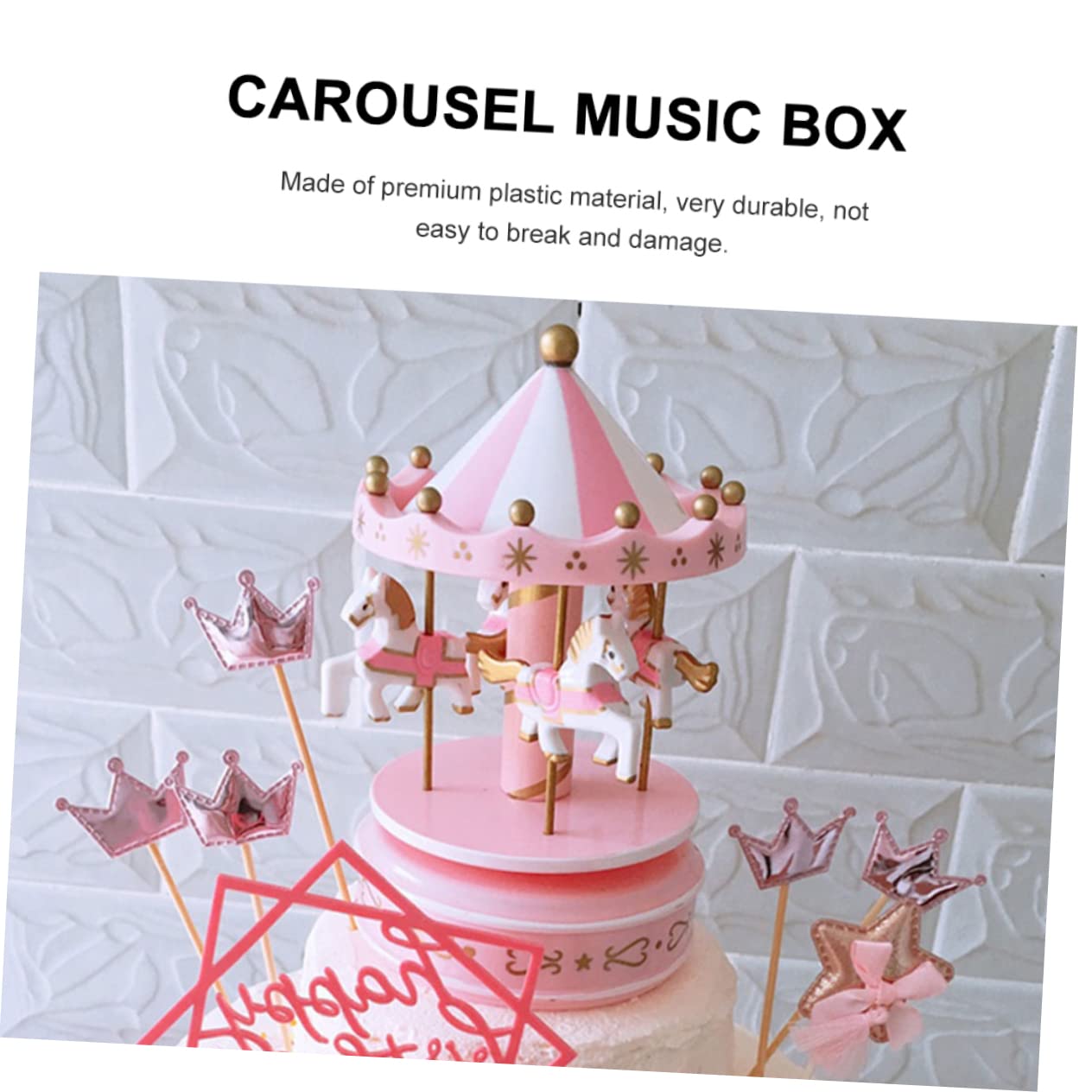 MAGICLULU Carillon Giostra Musicale Rosa in Plastica, 1 Pezzo