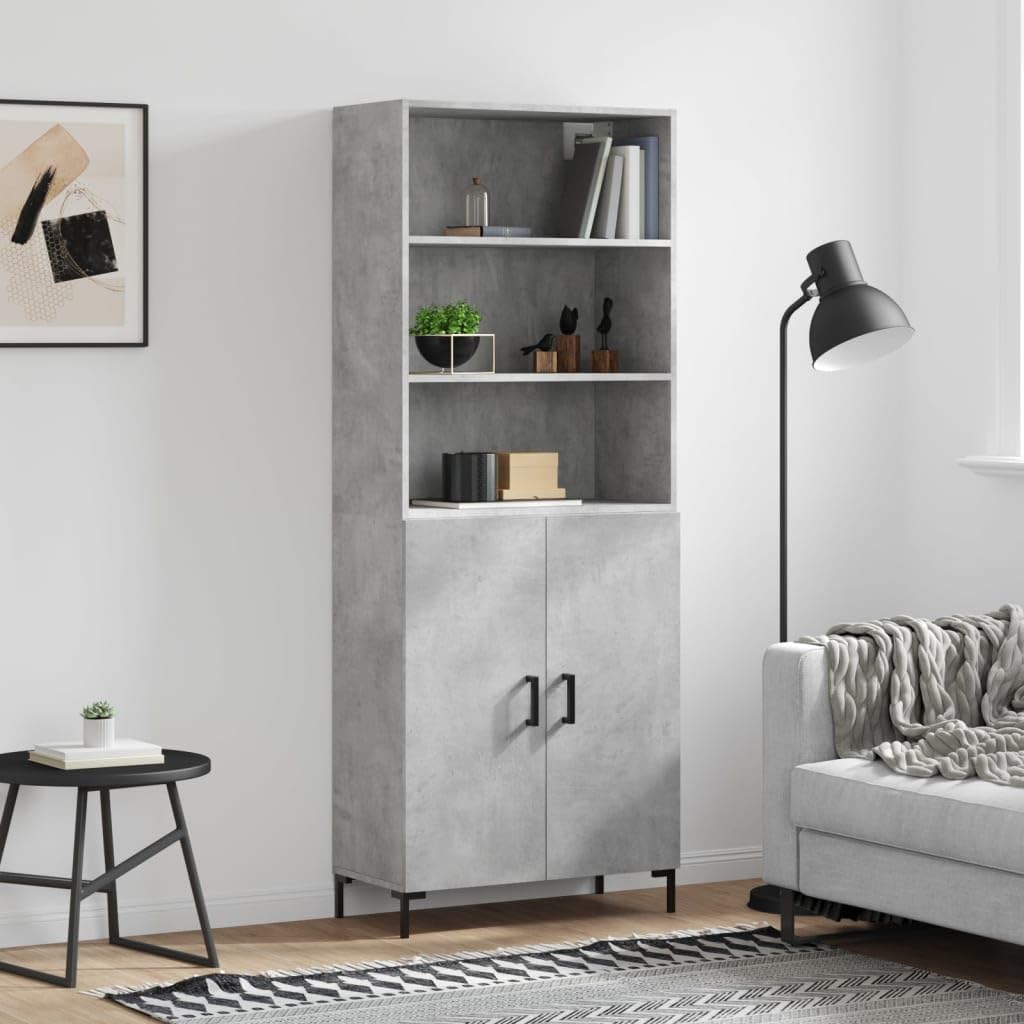 Tablero de madera gris hormigón para pasillo y oficina con mucho espacio