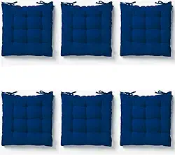 Kit 6 Almofadas Assento Cadeira Futton Futon 40x40cm Cores Diversas 100% Poliéster (Azul Royal)
