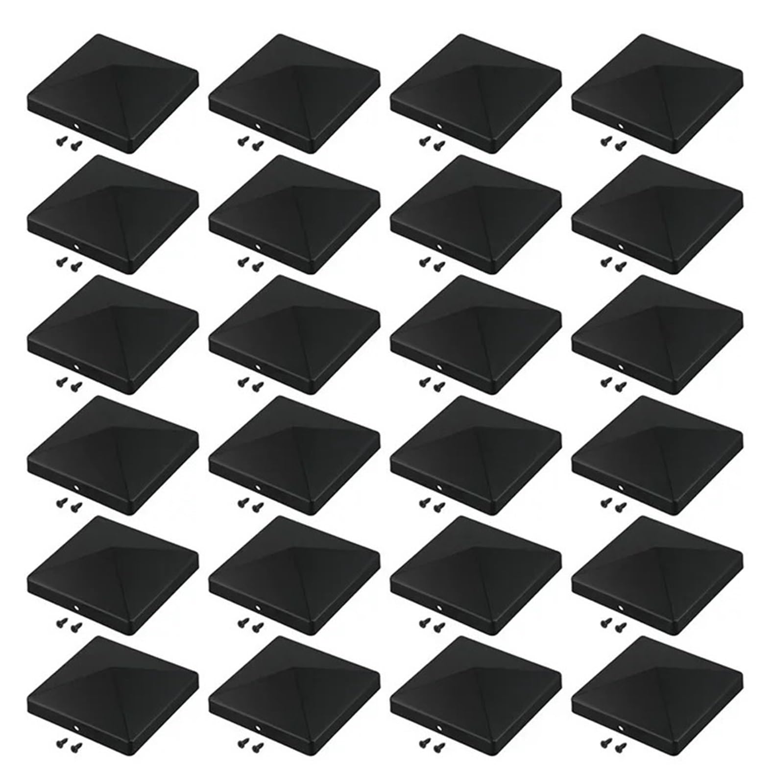 Irgvjifr 24Pcs Fence Posat Cap 4X4 Inches Fence Post Cap Heavy Duty Construction Pyramid Design For Courtyard