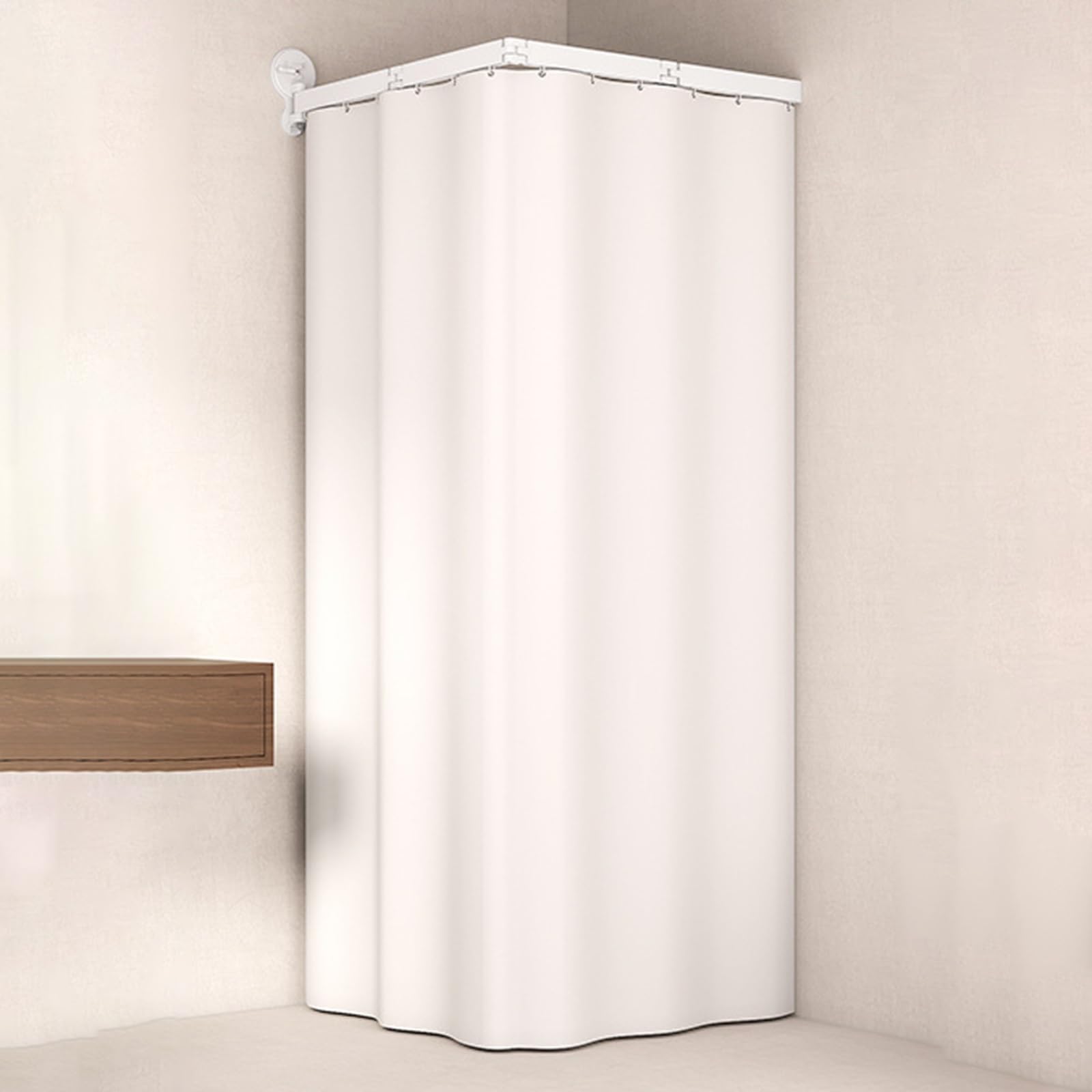 Tringle de douche pliable réglable 172cm en alu pour salle de bain