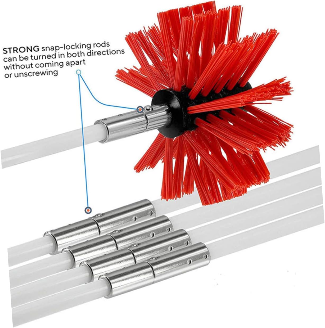 Chimney Brush for Dryer Vent Cleaning Lint 9 Flexible Rods Chimney Sweep Brush Easy Installation