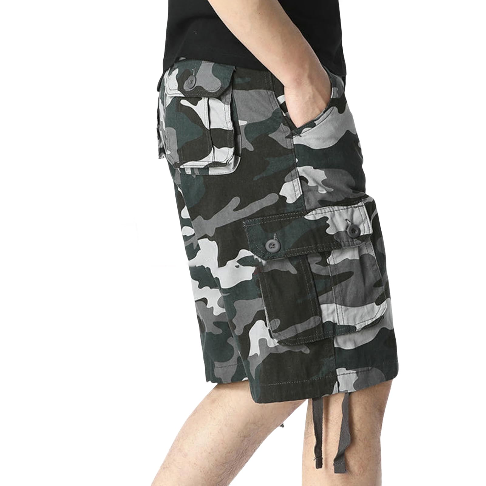 Short d'été rétro pour homme camouflage décontracté short 5 points - 8