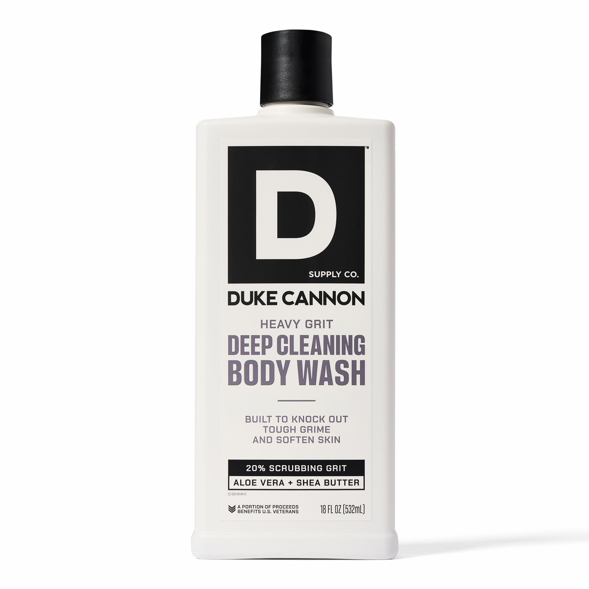 Duke Cannon Heavy Grit Body Wash - Deep Cleaning, 18oz | Industrial Strength Formula for Men, Refreshing Scent, Tough on Dirt & Sweat, Clean Skin &
