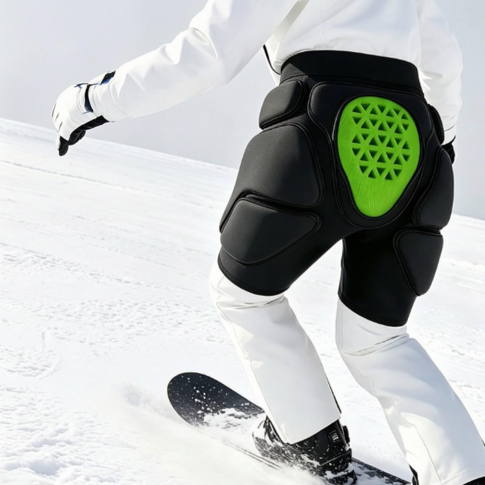 Baoblaze Pantaloncini erenti Protettivi in Poliestere Assorbente agli Urti Shorts Imbottiti con Pannello a Centrale Antiurto per Sportivi Invernali