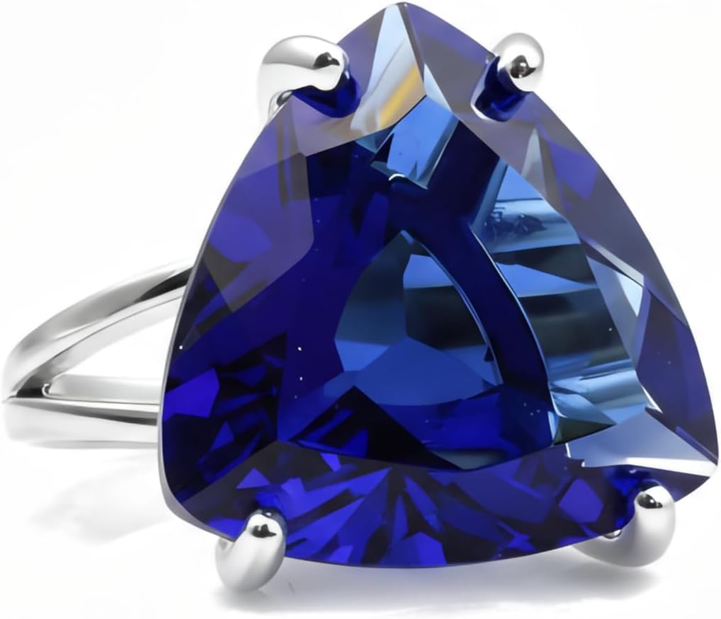 Blue Sapphire Ring - Vibrant Gemstone Rose Gold Rings for Women - Fashion Rings, Birthstone Rings, Statement Rings - For Wedding, Anniversary, Engagement, Birthday