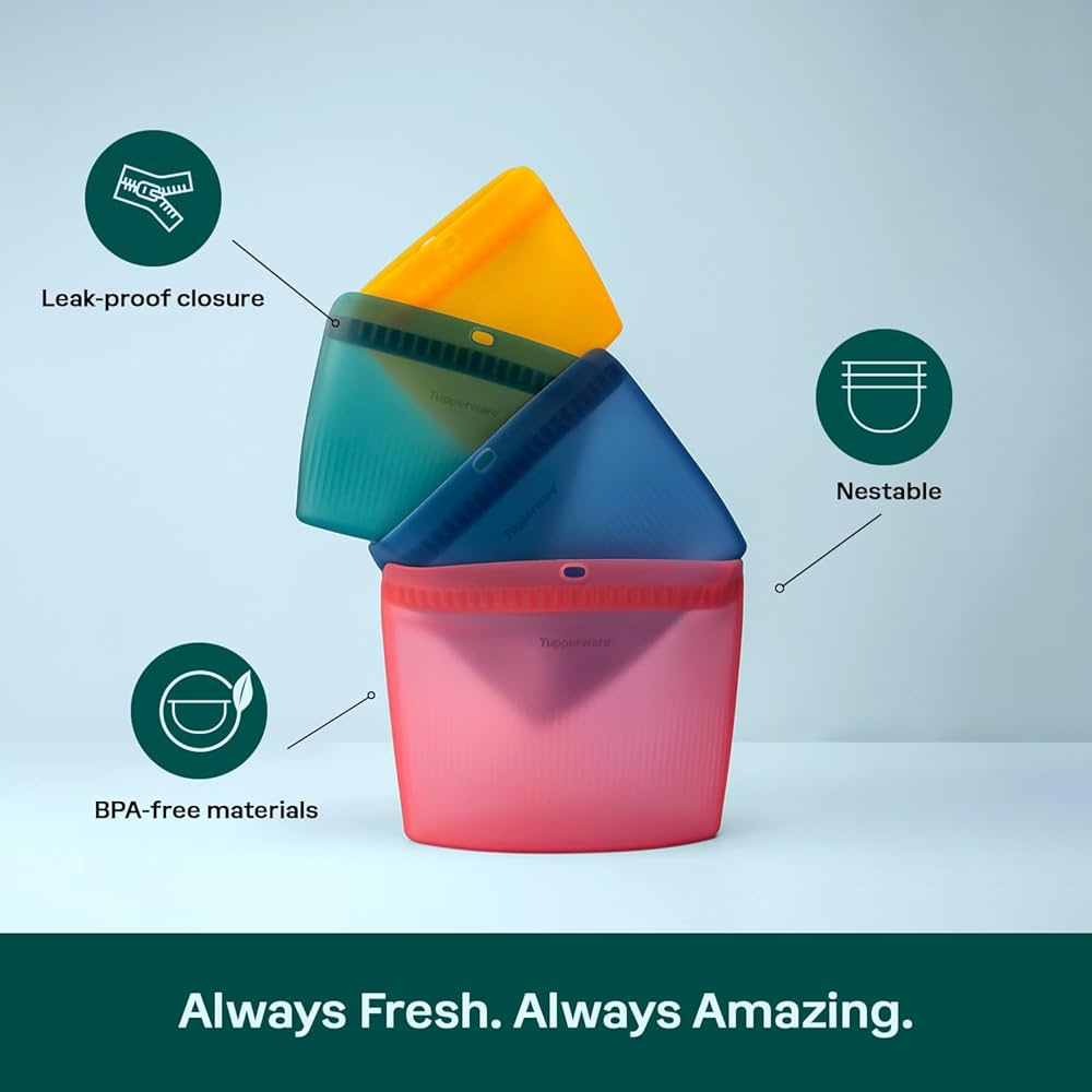 Amazon｜Tupperware アルティメットシリコン4袋食品保存セット