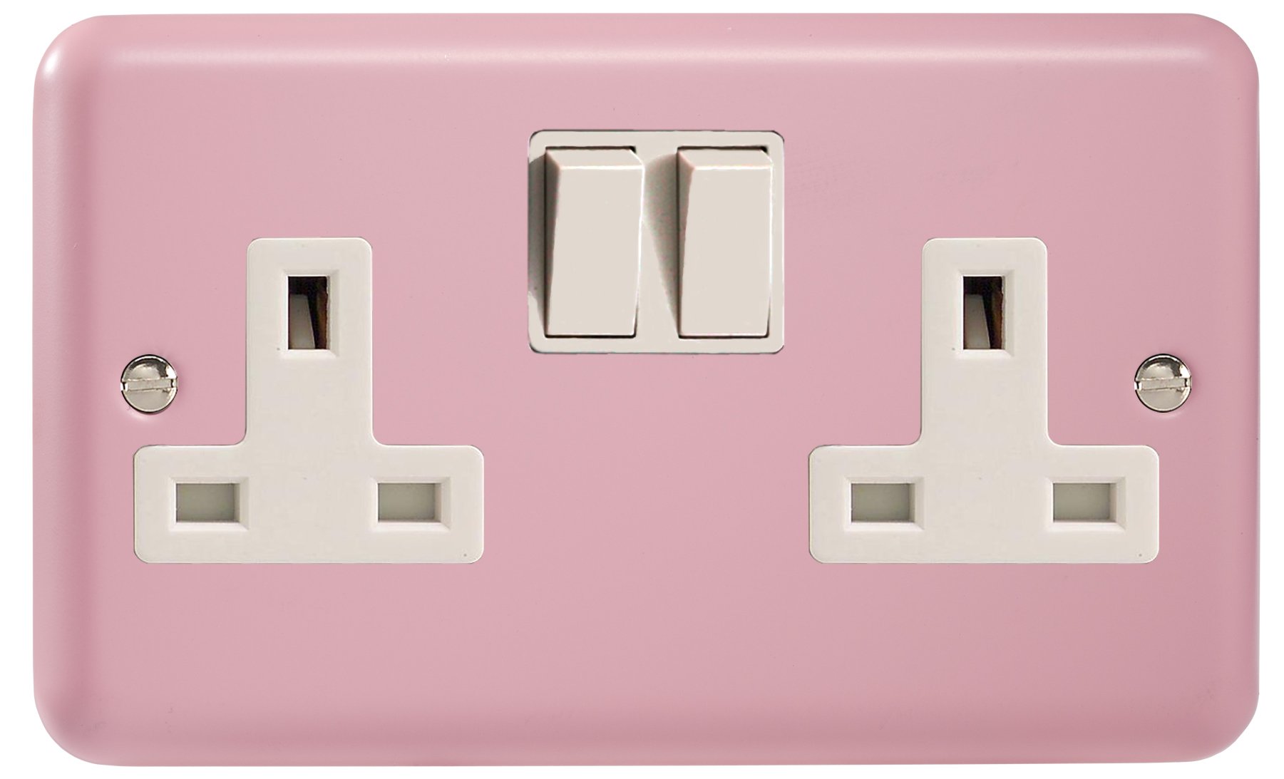 Varilight 2-Gang 13 Amp Switched Socket, Classic Lily Rose Pink XY5W.RP