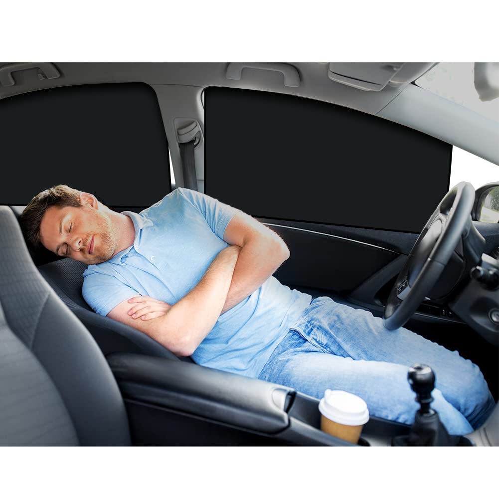 Tendine Parasole Auto 4 Pezzi 33cm*48cm*67cm+50cm*78cm Neri Bloccare Raggi UV Calore