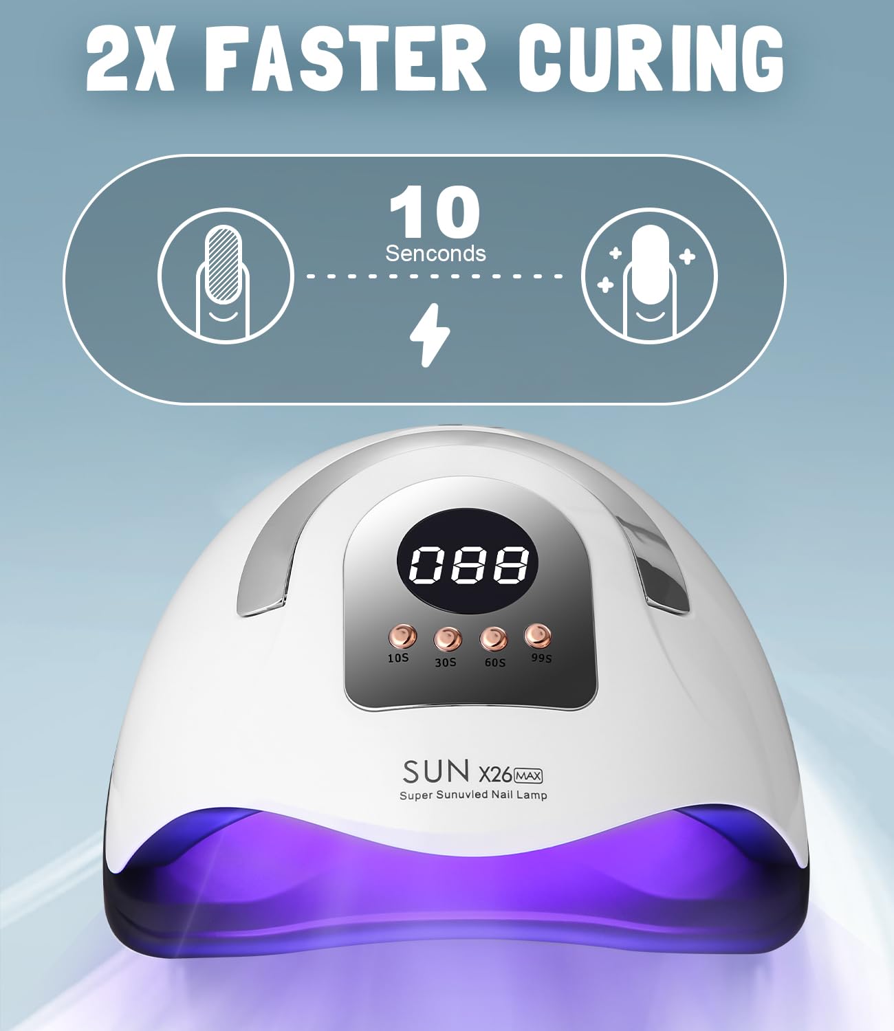 380W Lampada UV LED Unghie, Professionale 81 sfere di lampada a LEDs, Semipermanente Curare Rapidamente Pedicure Fornetto per Tutti i Smalti, Automatico Sensore per Manicure a Casa e in Salone