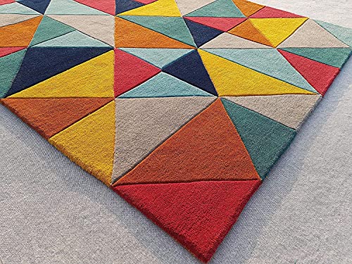 Image of Mordern Design Handmade Tufted Carpet Pure Woollen Export Quality Carpet for Living Room, Bedroom Hall [ Size 4 x 6, Color Multi A6 ]
