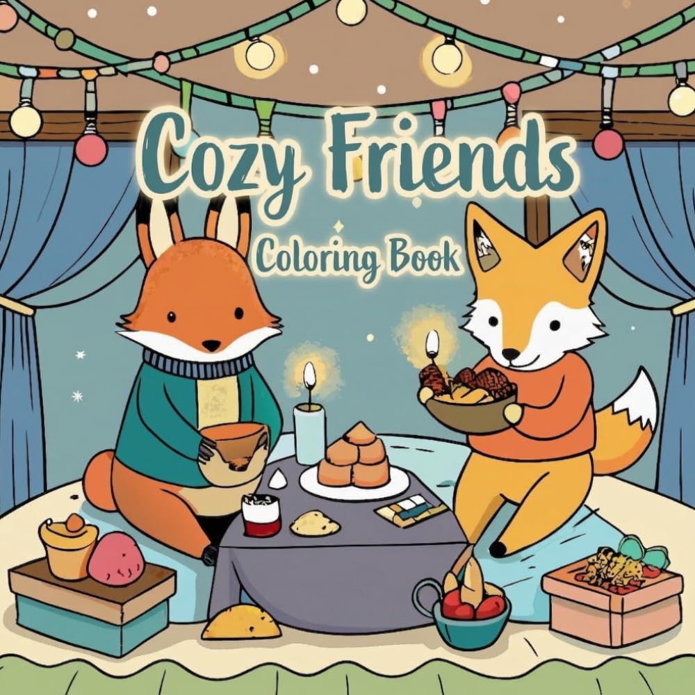 Cozy Friends: Bold and Easy Adorable Companions with Cute Animals and Whimsical Designs for Mindfulness, Stress Relief, Creative Expression, and a Fun Artistic Journey Coloring Book For Kids