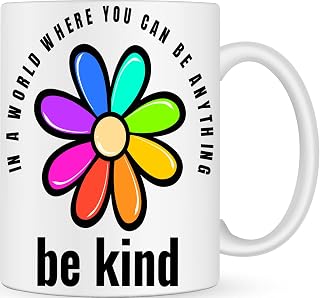 Be Kind Positive Mindset Coffee Cup - Life Coach Personalised Mug Mindfulness Best Friend Gifts - Positive Affirmation Novelty Coffee Mugs - Motivational Quote Addiction Recovery Inspirational Gifts