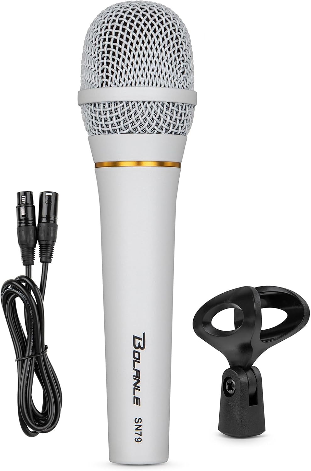 Bolanle Dynamic Vocal Microphone with Shock-Mounted Cartridge,Steel Mesh Grille and Integral Pop Filter,Ideally Suited for Speakers,Karaoke Singing Machine,Amp,Mixer