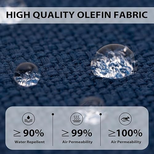 Miniatura 5 de Sundale Outdoor Cojines para tumbona de patio resistentes al agua, almohadilla gruesa y duradera con correas, perfecta para patio, jardín, piscina