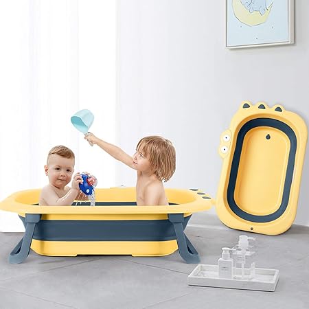 Amazon ベビーバス Beberoad 折りたたみ式 赤ちゃんお風呂 安全 コンパクト 子供用風呂 赤ちゃん用 収納容易 滑り止め設計 ベビー用浴槽 イェロー ベビーバス ベビー マタニティ 通販